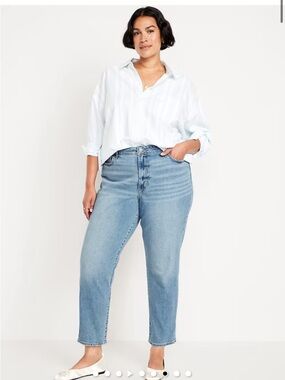 Old Navy Light Blue Straight-Leg Women's Jeans